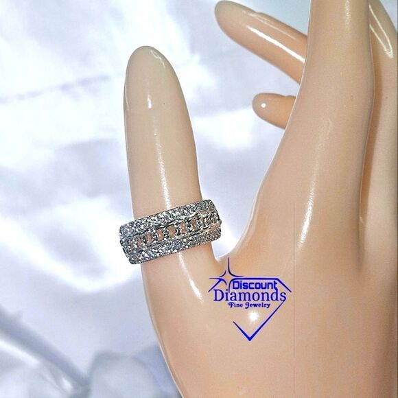 2 Ct. Clear White Baguette Diamond Cocktail Ring on 925 Sterling Silver  - Picture 5 of 7